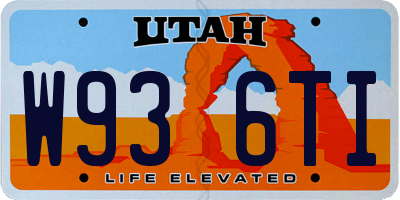 UT license plate W936TI