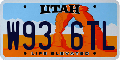 UT license plate W936TL