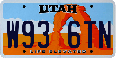 UT license plate W936TN