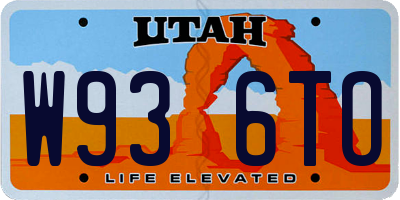 UT license plate W936TO