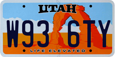 UT license plate W936TY