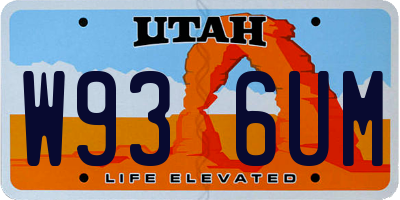 UT license plate W936UM