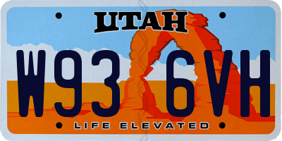 UT license plate W936VH