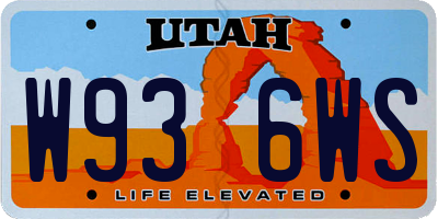 UT license plate W936WS