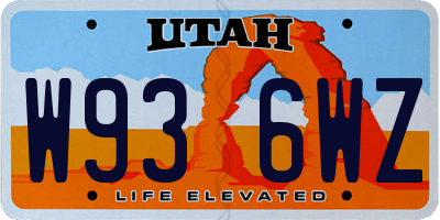 UT license plate W936WZ