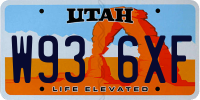 UT license plate W936XF
