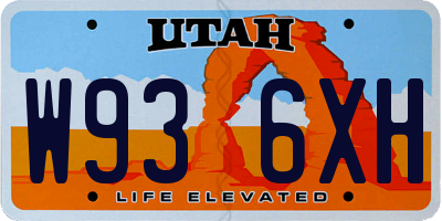 UT license plate W936XH