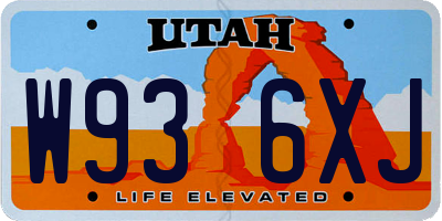 UT license plate W936XJ