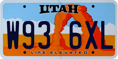 UT license plate W936XL