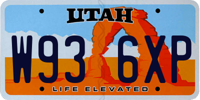 UT license plate W936XP