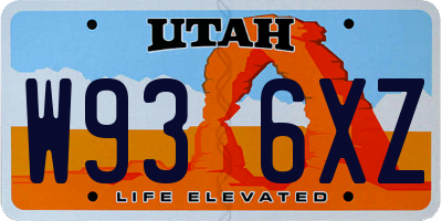 UT license plate W936XZ