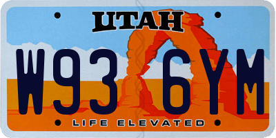 UT license plate W936YM