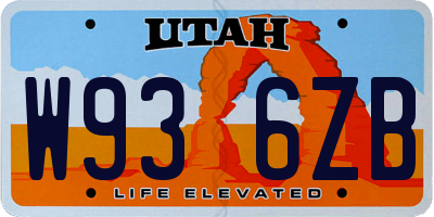 UT license plate W936ZB
