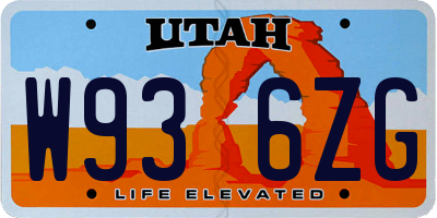 UT license plate W936ZG