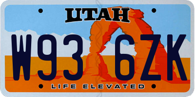 UT license plate W936ZK