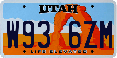 UT license plate W936ZM