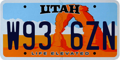 UT license plate W936ZN