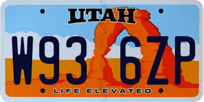 UT license plate W936ZP