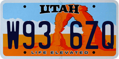 UT license plate W936ZQ