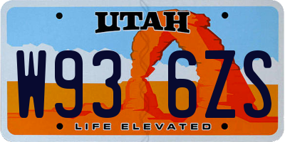 UT license plate W936ZS