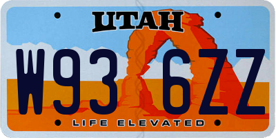 UT license plate W936ZZ