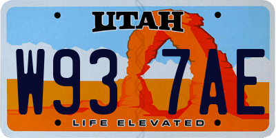 UT license plate W937AE