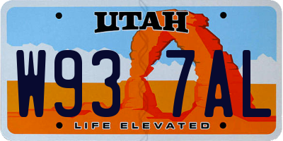 UT license plate W937AL