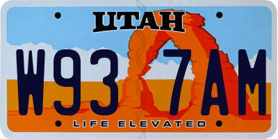 UT license plate W937AM