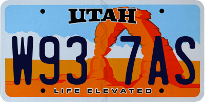 UT license plate W937AS