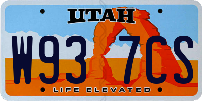 UT license plate W937CS