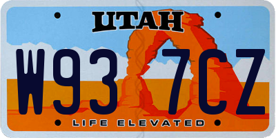 UT license plate W937CZ