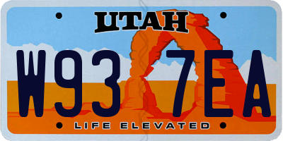 UT license plate W937EA