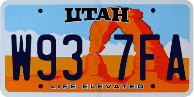 UT license plate W937FA