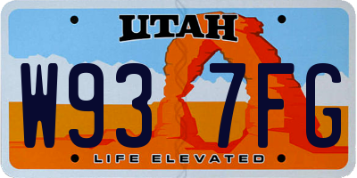 UT license plate W937FG