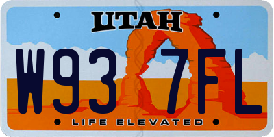 UT license plate W937FL