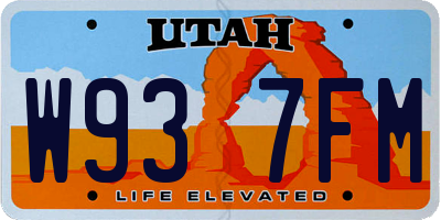 UT license plate W937FM
