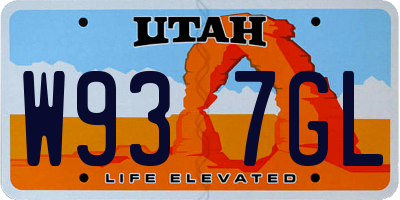 UT license plate W937GL