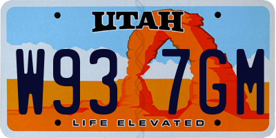 UT license plate W937GM