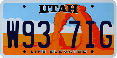 UT license plate W937IG