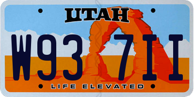 UT license plate W937II