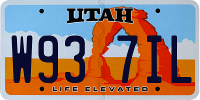UT license plate W937IL