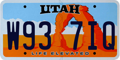 UT license plate W937IQ