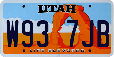 UT license plate W937JB