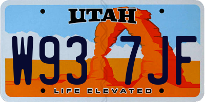 UT license plate W937JF