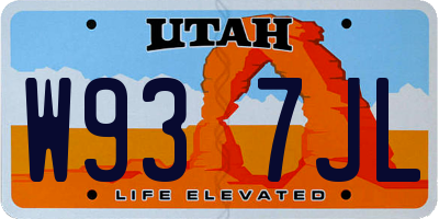 UT license plate W937JL