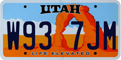 UT license plate W937JM