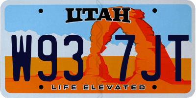 UT license plate W937JT