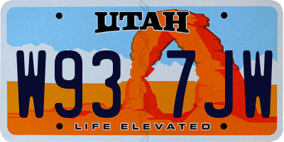 UT license plate W937JW