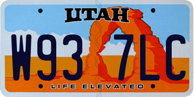 UT license plate W937LC