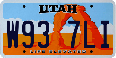 UT license plate W937LI